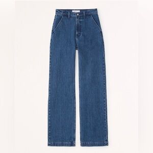 Abercrombie High Rise 90s Relaxed Jeans in Dark Wash with Trouser Pockets